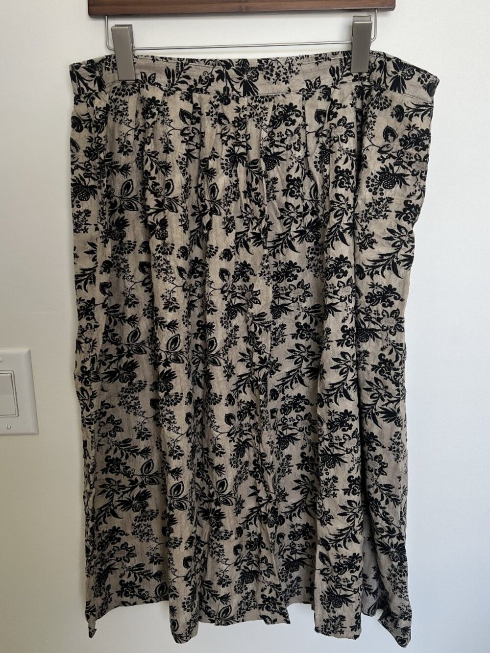 Neutral Floral Midi Skirt